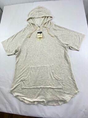 OURAY Sportswear Women’s Size:L Hooded Short Sleeve Tunic - Oatmeal Heather NWT